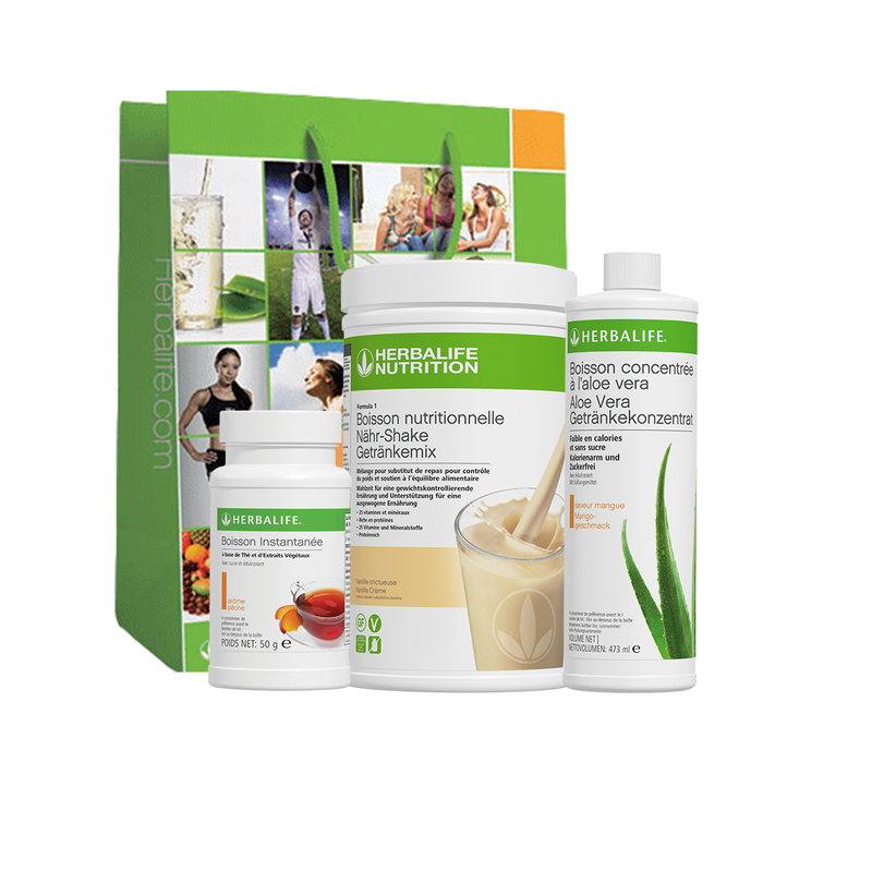 Herbalife Pack Petit Déjeuner avec 1 Formula 1, 1 Thé 50 gr et 1 Aloé